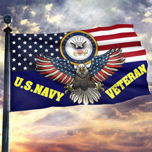 Load image into Gallery viewer, U.S. Navy Veteran Flag