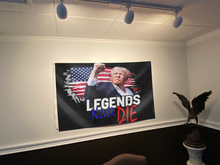 Load image into Gallery viewer, Legends Never Die Trump Black Flag