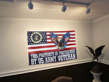 Load image into Gallery viewer, This Property is Protected by US Army Veteran Flag