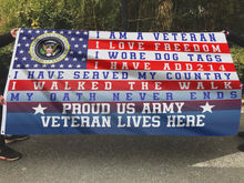 Load image into Gallery viewer, Proud US Army Veteran Lives Here Flag