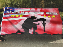Load image into Gallery viewer, Always Remember Our Heroes Red Flag
