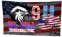Load image into Gallery viewer, 911 We Will Never Forget Eagle Flag
