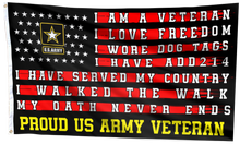 Load image into Gallery viewer, Proud US Army Veteran Lives Here Black Flag