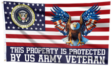 Load image into Gallery viewer, This Property is Protected by US Army Veteran Flag