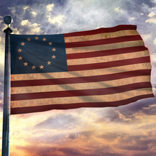 Load image into Gallery viewer, Betsy Ross Flag Sherpa Blanket - 50x60 + Free Matching 3x5' Single Reverse Flag