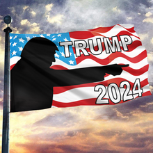Load image into Gallery viewer, Trump Pointing USA Flag