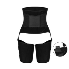 Load image into Gallery viewer, 3 in 1 Neoprene Adjustable Belt Sweat Waist Trainer and Thigh Trimmer