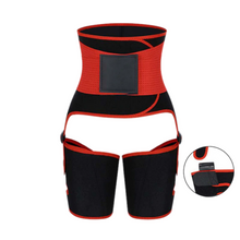 Load image into Gallery viewer, 3 in 1 Neoprene Adjustable Belt Sweat Waist Trainer and Thigh Trimmer