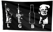 Load image into Gallery viewer, LGBT Trump Black Flag