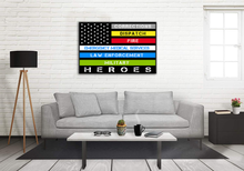 Load image into Gallery viewer, Heroes First Responder Deluxe Landscape Canvas 1.5in Frame
