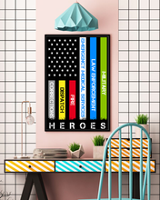 Load image into Gallery viewer, Heroes First Responder Deluxe Portrait Canvas 1.5in Frame