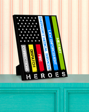 Load image into Gallery viewer, Heroes First Responder Deluxe Portrait Canvas 1.5in Frame