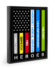 Load image into Gallery viewer, Heroes First Responder Deluxe Portrait Canvas 1.5in Frame