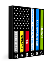 Load image into Gallery viewer, Heroes First Responder Deluxe Portrait Canvas 1.5in Frame