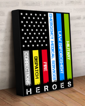 Load image into Gallery viewer, Heroes First Responder Deluxe Portrait Canvas 1.5in Frame