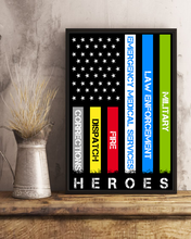 Load image into Gallery viewer, Heroes First Responder Deluxe Portrait Canvas 1.5in Frame