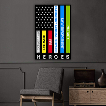Load image into Gallery viewer, Heroes First Responder Deluxe Portrait Canvas 1.5in Frame