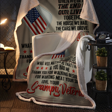 Load image into Gallery viewer, Valentine's Gift To My Wife From Your Grumpy Veteran - Premium Sherpa Blanket