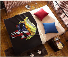 Load image into Gallery viewer, Punisher Trump USA Flag Fleece Blanket 50x60 + FREE MATCHING 3x5 SINGLE REVERSE FLAG