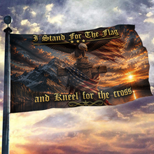 Load image into Gallery viewer, I Stand for the Flag and Kneel For the Cross Flag