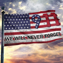 Load image into Gallery viewer, 911 We Will Never Forget USA Flag