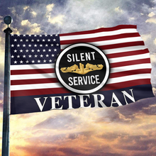 Load image into Gallery viewer, Silent Service Veteran Gold Flag
