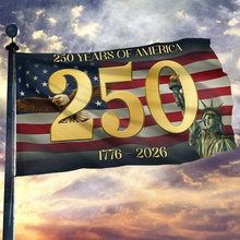 Load image into Gallery viewer, 250 Years of America Statue Gold Flag