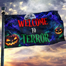 Load image into Gallery viewer, Welcome To Terror Halloween Flag