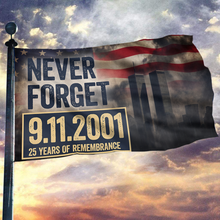Load image into Gallery viewer, Never Forget 25 Years of Remembrance Flag