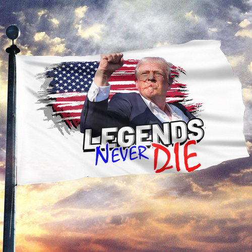 Legends Never Die Trump USA Flag