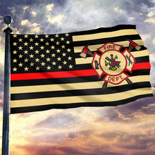 Load image into Gallery viewer, American Fire Fighter with Thin Red Line Flag