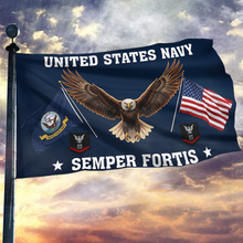 Load image into Gallery viewer, US Navy Eagle Semper Fortis - Petty Officer Third Class Flag