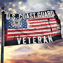 Load image into Gallery viewer, U.S. Coast Guard Veteran – Distressed Flag
