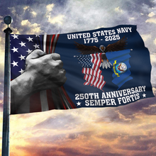 Load image into Gallery viewer, United States Navy 250 Years Anniversary 1775–2025 Flag