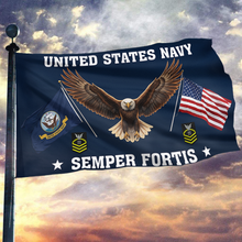 Load image into Gallery viewer, US Navy Eagle Semper Fortis - Chief Petty Officer Flag