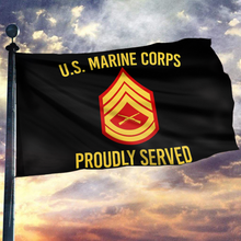 Load image into Gallery viewer, U.S. Marine Corps Proudly Served - Gunnery Sergeant Flag