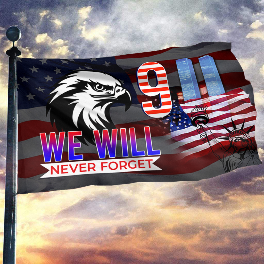 911 We Will Never Forget Eagle Flag
