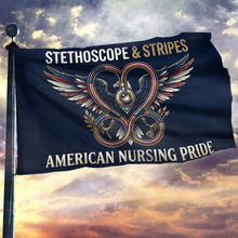 Load image into Gallery viewer, Stethoscope &amp; Stripes American Nursing Pride Flag