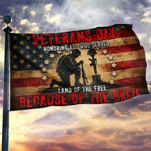 Load image into Gallery viewer, Land of the Free - Veterans Day Flag