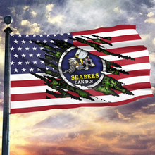 Load image into Gallery viewer, Seabees Pride USA Flag