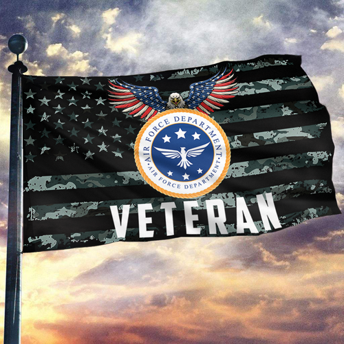 American Air Force Veteran – Patriotic Eagle Emblem Flag