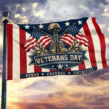 Load image into Gallery viewer, Honor Courage Sacrifice Veterans Flag