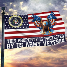 Load image into Gallery viewer, This Property is Protected by US Army Veteran Flag