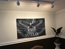 Load image into Gallery viewer, Veteran Eagle Black &amp; White Flag