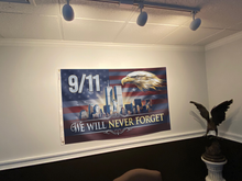 Load image into Gallery viewer, 9/11 We Will Never Forget Eagle Flag