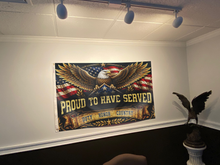 Load image into Gallery viewer, Proud to have Served - Duty Honor Country Flag