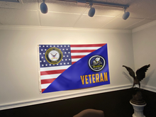 Load image into Gallery viewer, USA Seabees Veteran Flag