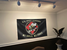 Load image into Gallery viewer, U.S. Navy Seabees We Build We Fight Flag