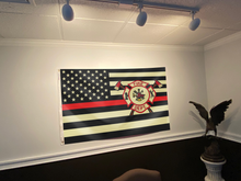 Load image into Gallery viewer, American Fire Fighter with Thin Red Line Flag