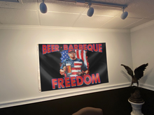 Load image into Gallery viewer, Beer Barbeque Freedom Trump Flag